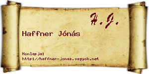 Haffner Jónás névjegykártya
